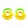 Baby teether, made of FDA grade BPA free soft silicone, multi-color and shape, OEM factory